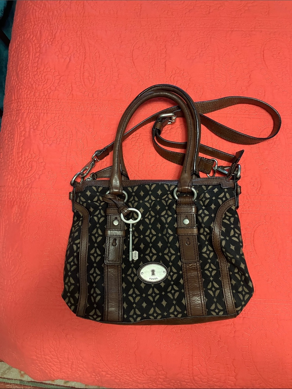 Fossil Maddox Signature Silhouette Satchel